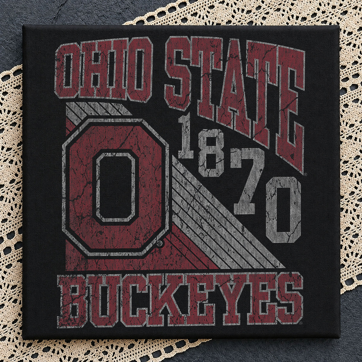 Ohio State Buckeyes 1870 Distressed Grunge Vintage PNG