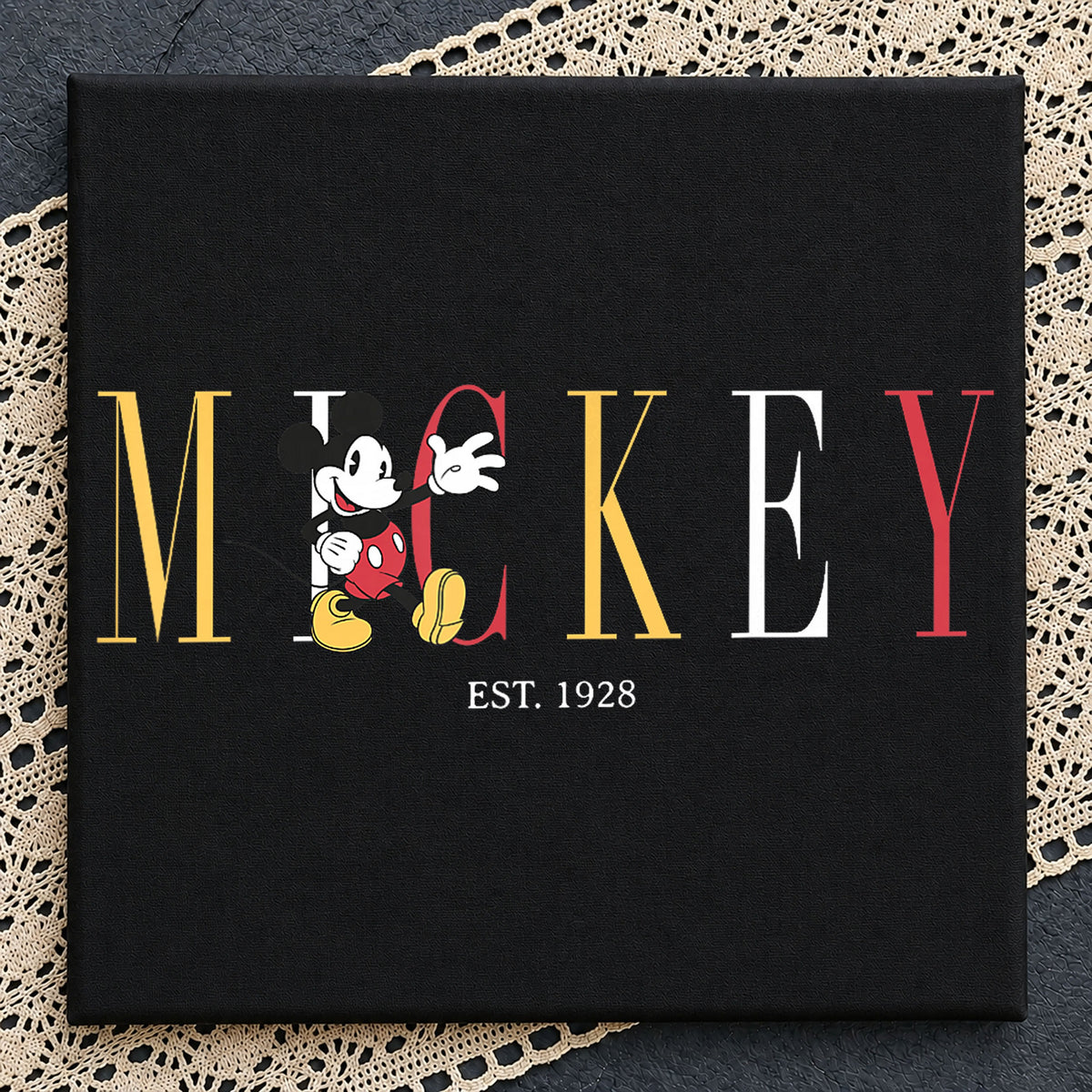 Mickey Mouse Est 1928 Retro Typography Disney PNG