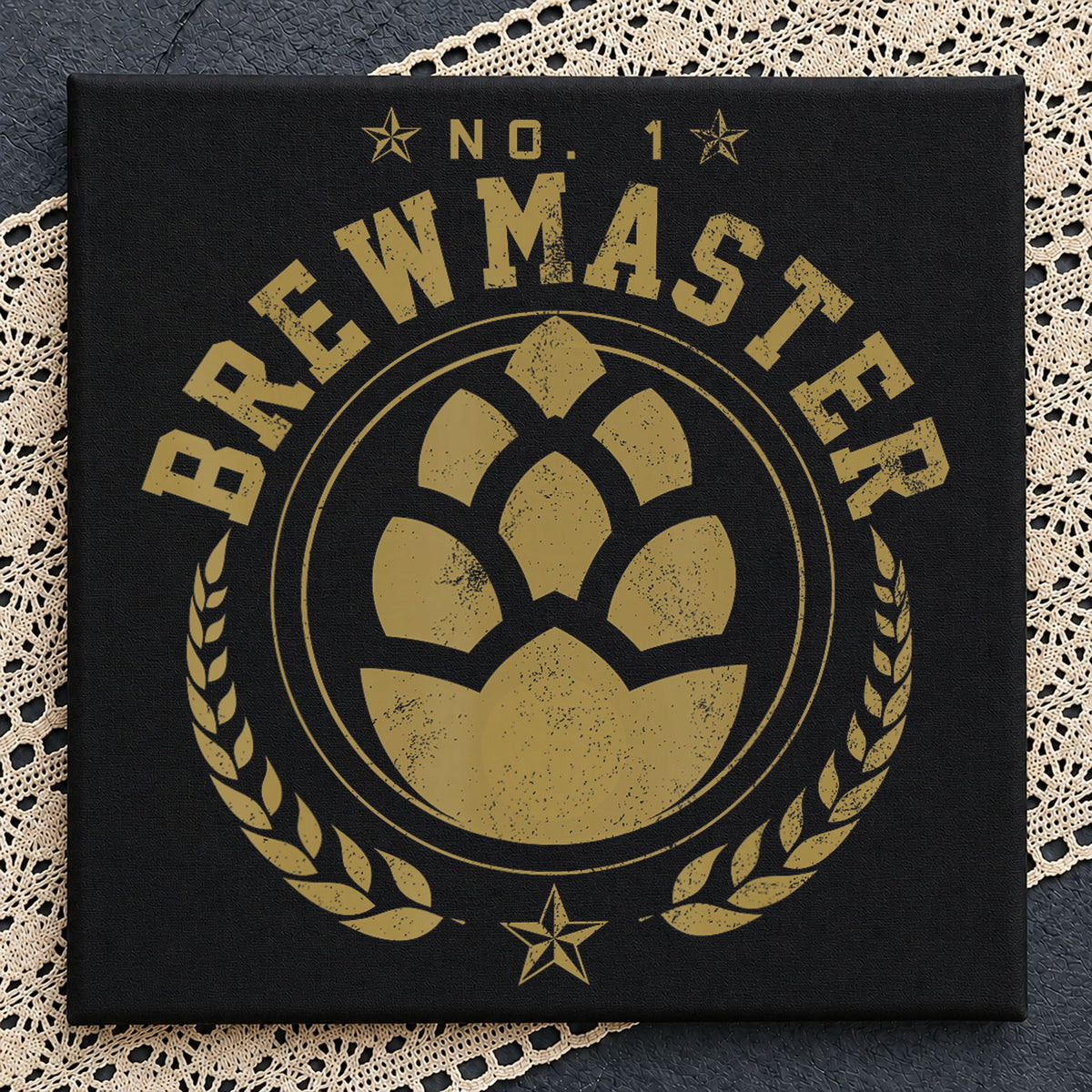 No. 1 Brewmaster Hop Beer Badge Vintage PNG