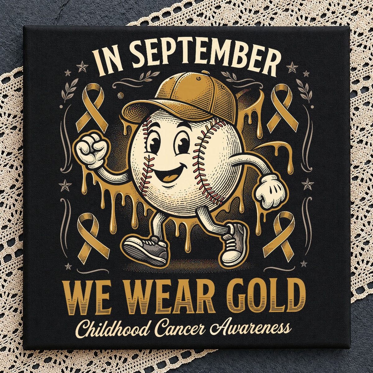 In September We Wear Gold Childhood Cancer Baseball PNG
