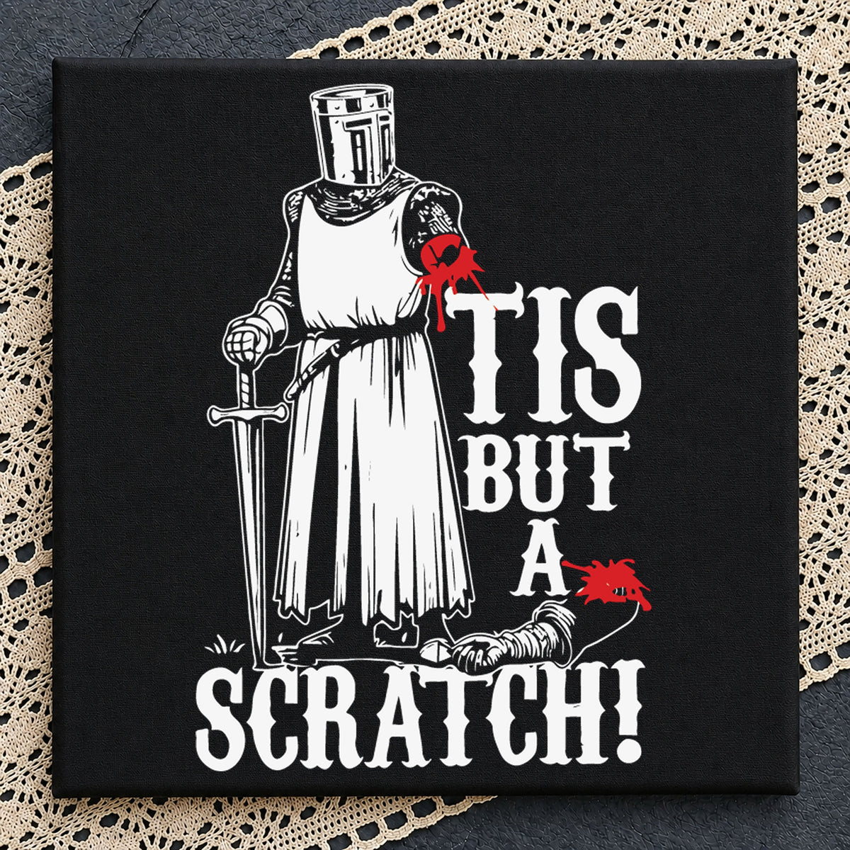 Tis But A Scratch Black Knight SVG, Funny Medieval Clipart