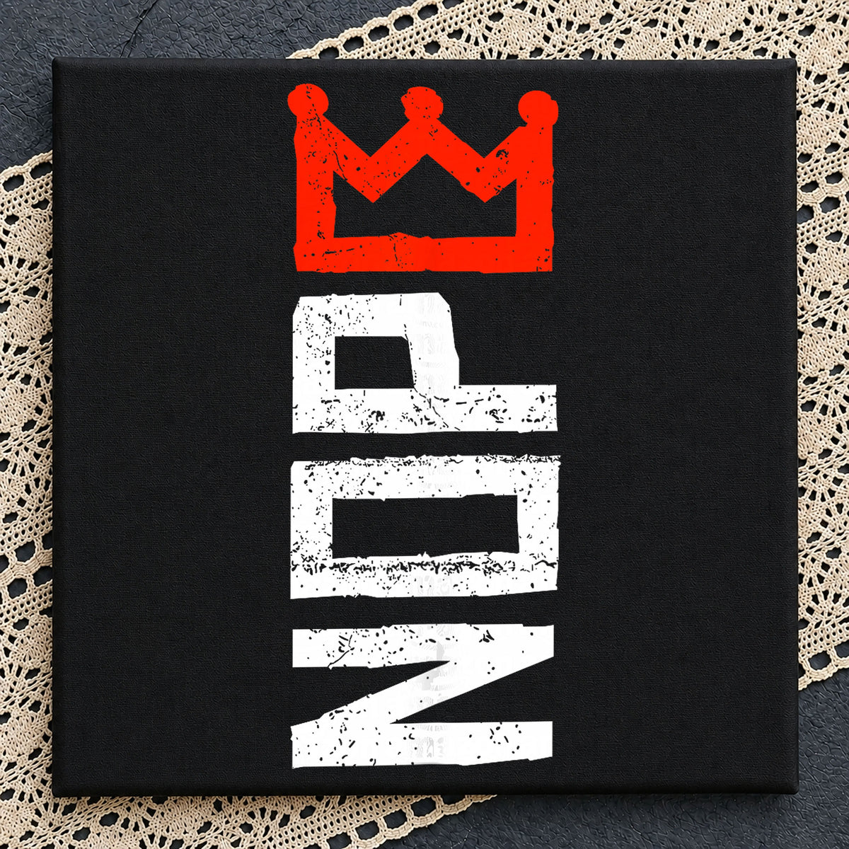 NOPE Crown Grunge Distressed Vertical Typography PNG