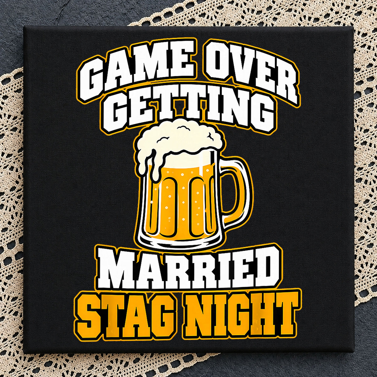Game Over Getting Married Stag Night Beer Mug PNG