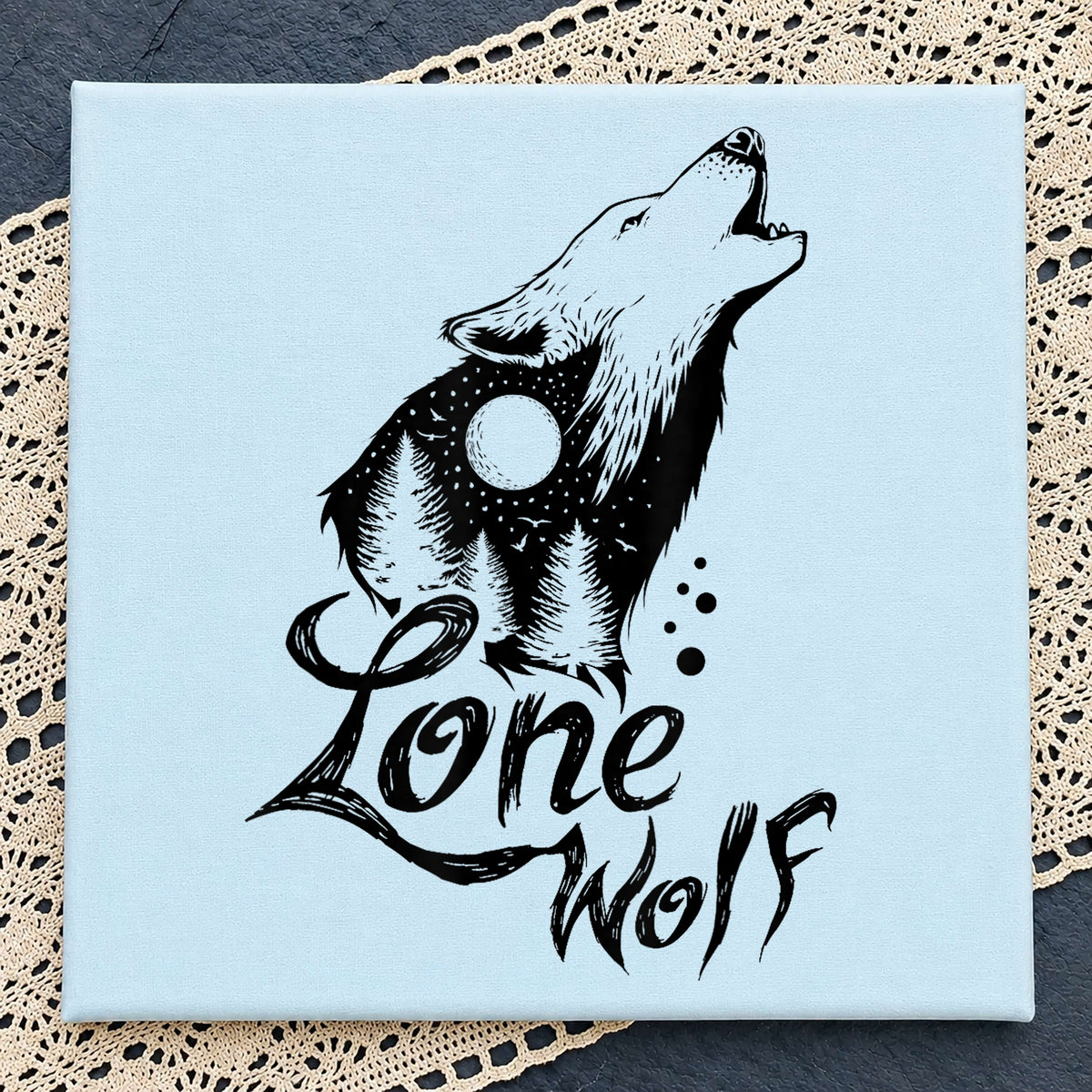 Lone Wolf Howling Moon PNG, Wolf Forest Night Clipart, Wolf PNG