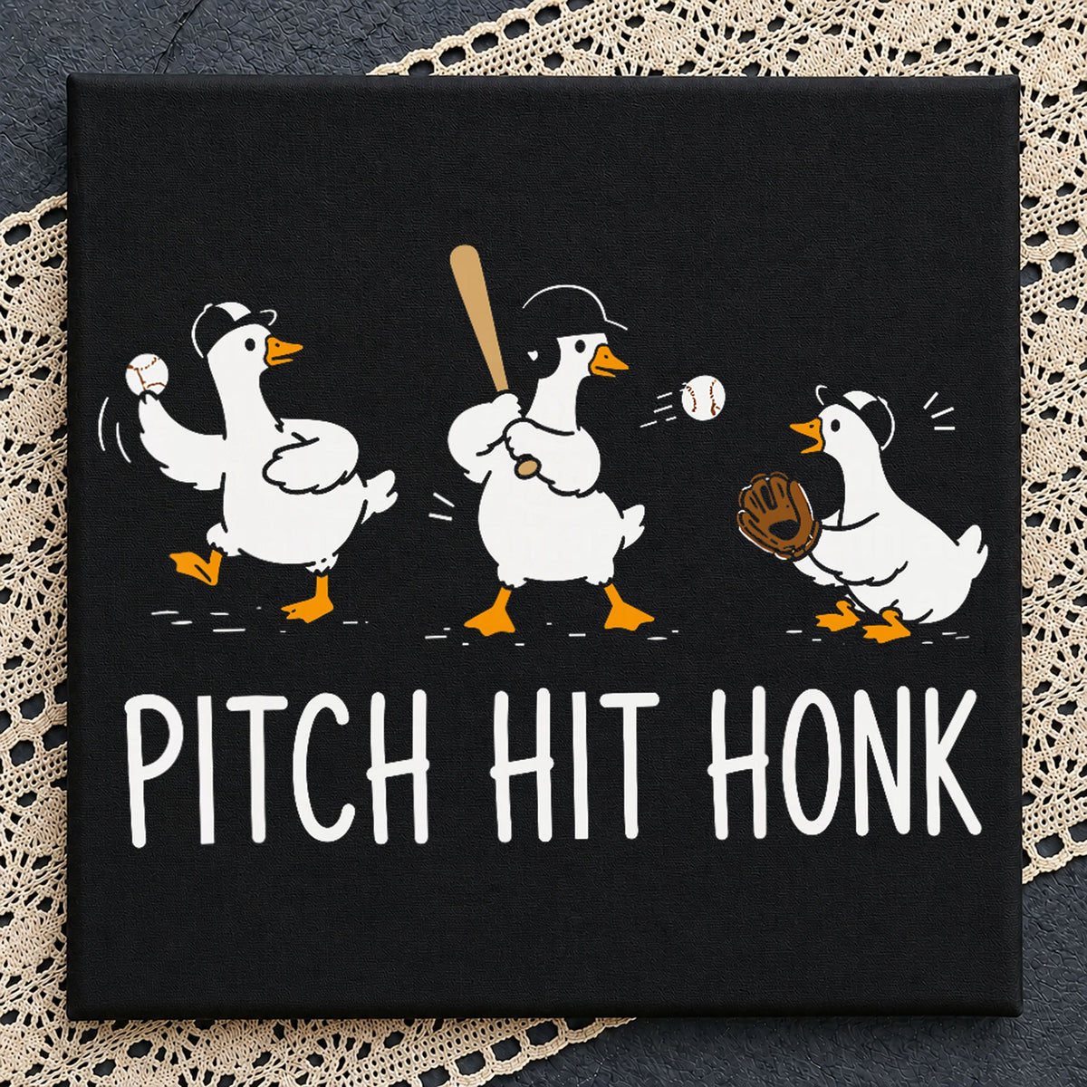 Pitch Hit Honk Baseball Ducks Funny Sports PNG