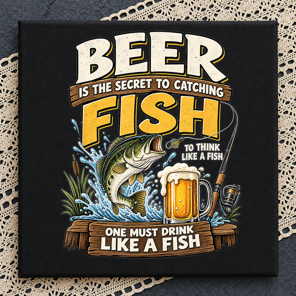 Beer Is The Secret To Catching Fish Funny Fishing PNG