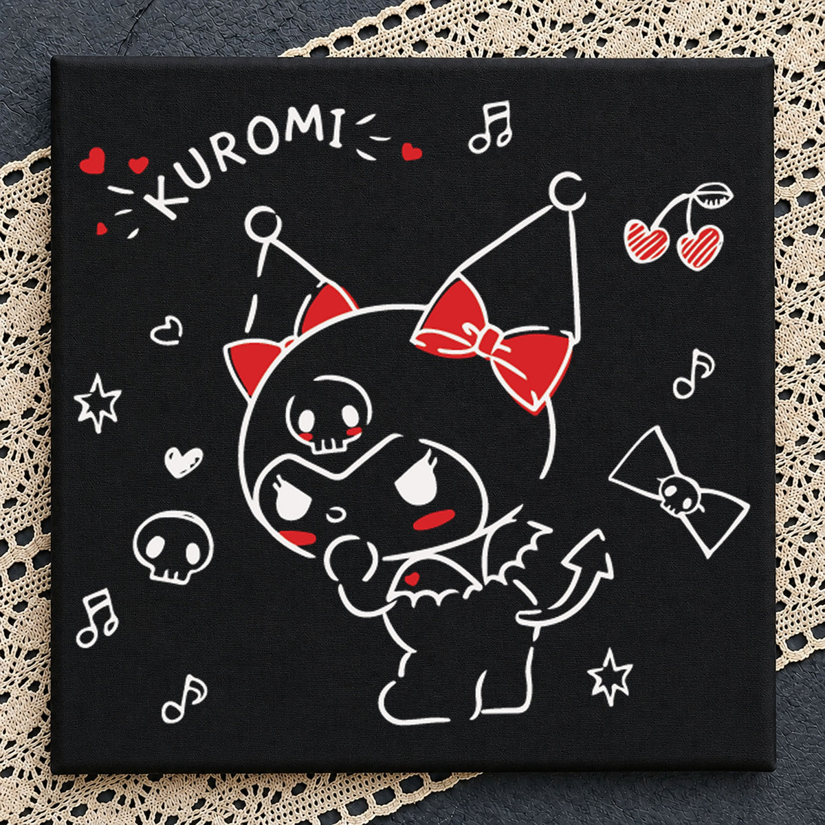 Kuromi Skull Punk SVG, Sanrio Gothic Cricut Cut File