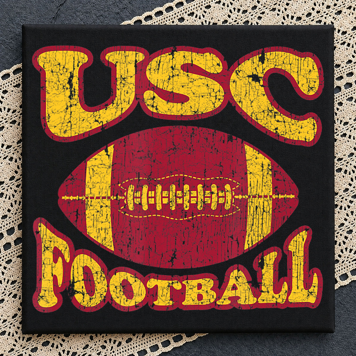 USC Football Distressed Grunge Vintage Varsity Spirit PNG