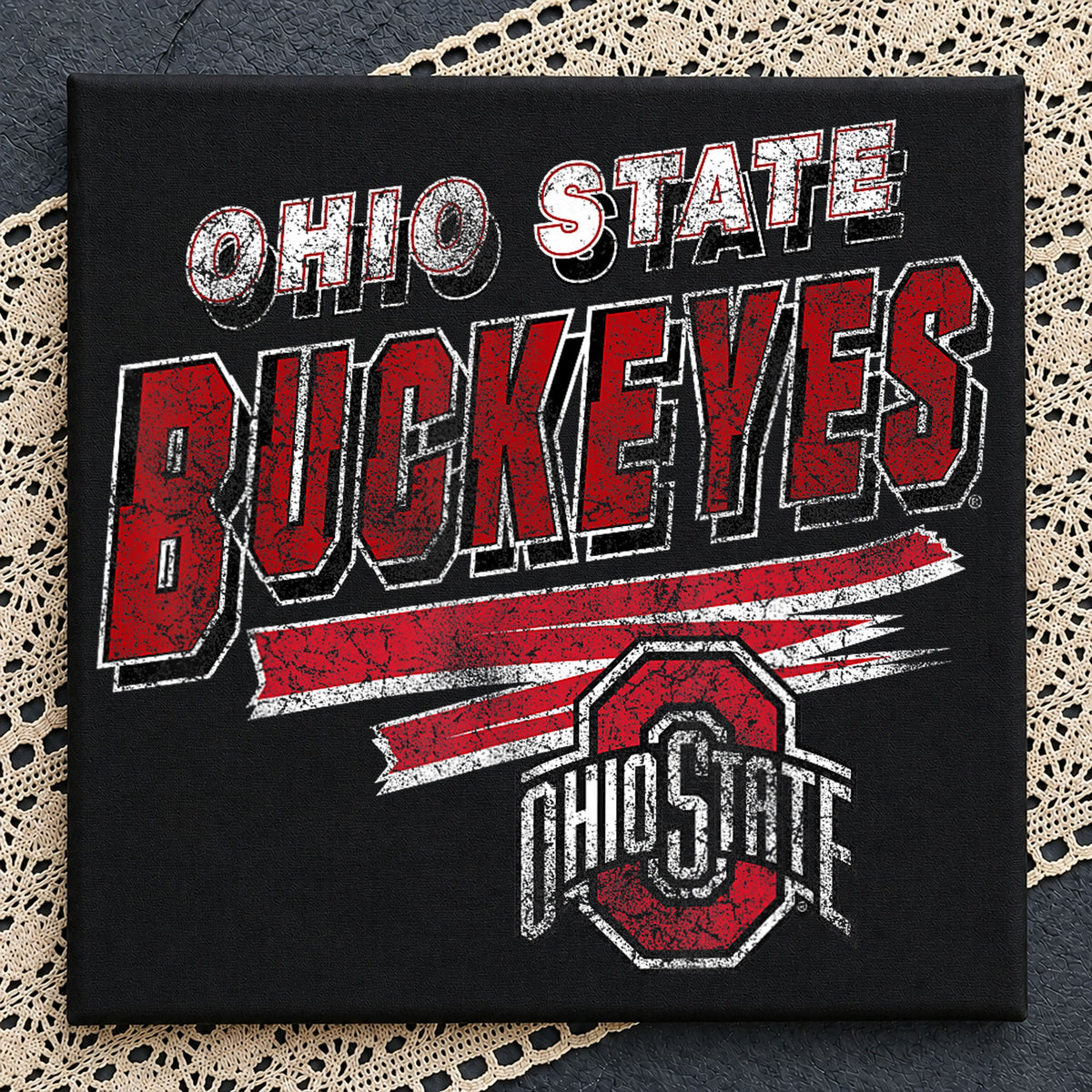 Ohio State Buckeyes Distressed Grunge College Football PNG