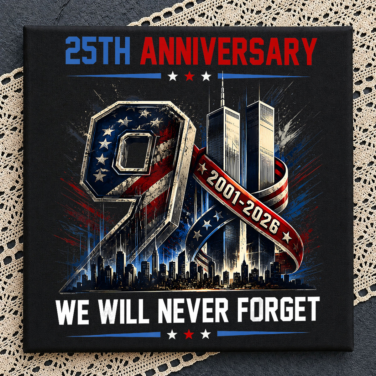 9/11 25th Anniversary Never Forget Twin Towers PNG
