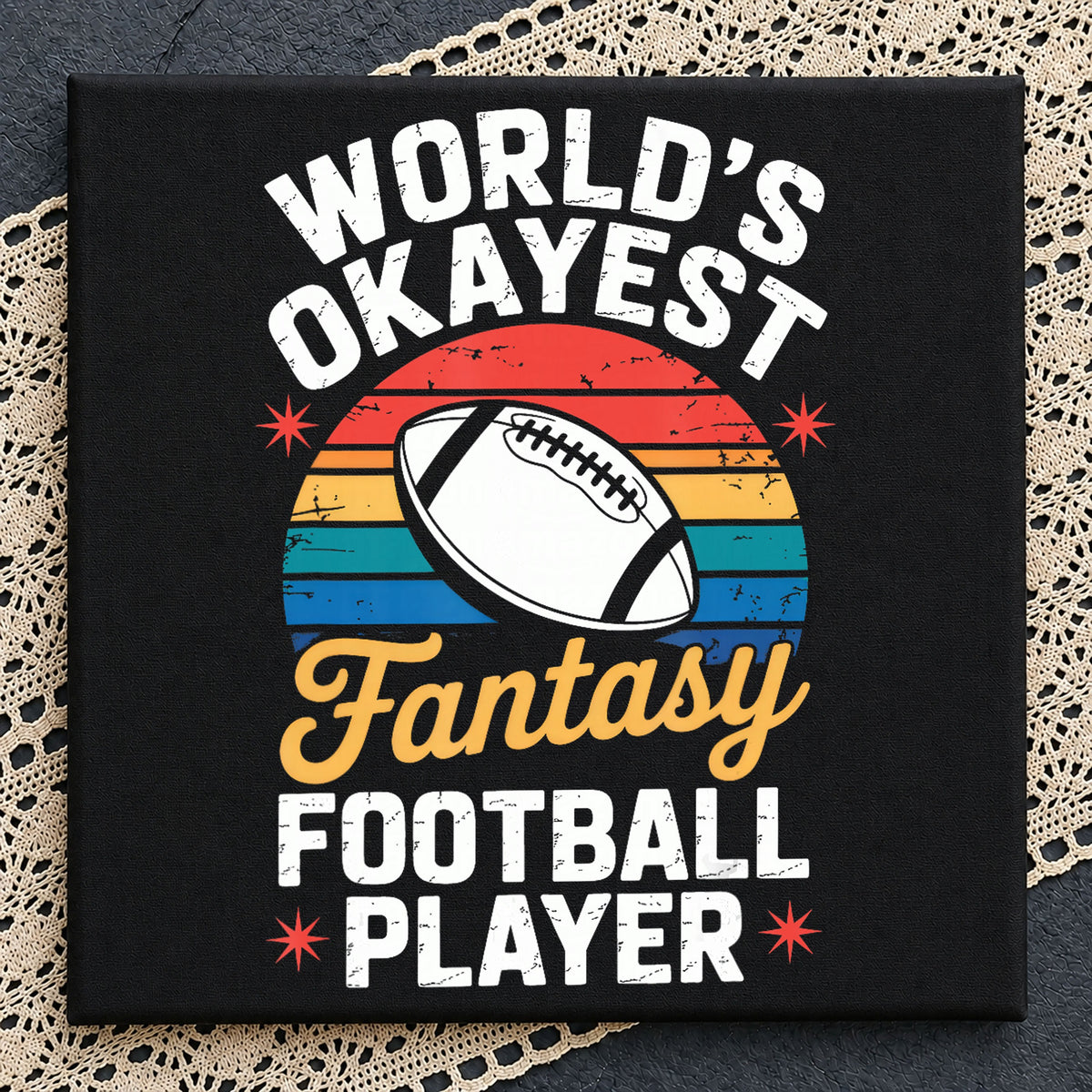 World's Okayest Fantasy Football Player Retro PNG