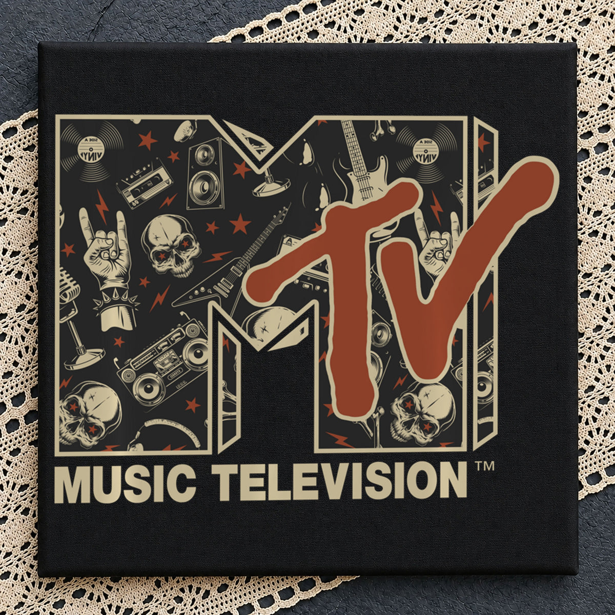 MTV Music Television Skull Rock Band Grunge Logo PNG