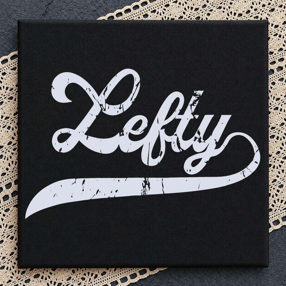 Lefty Distressed Script SVG, Left Handed Cricut Clipart