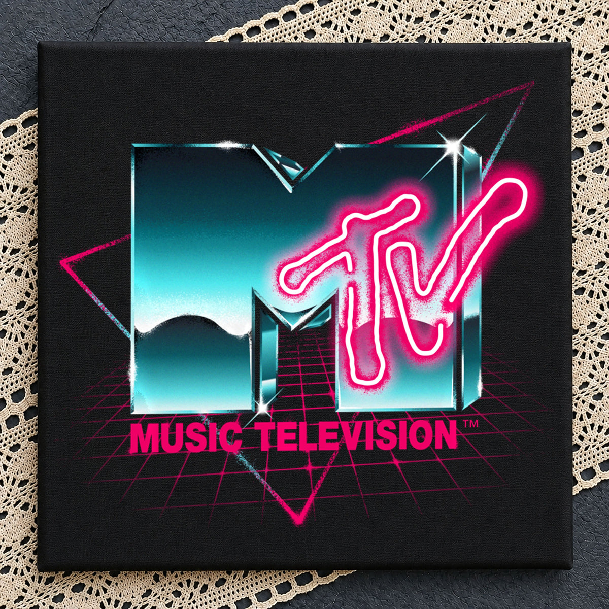 MTV Music Television Neon Logo 80s Retro Vintage PNG