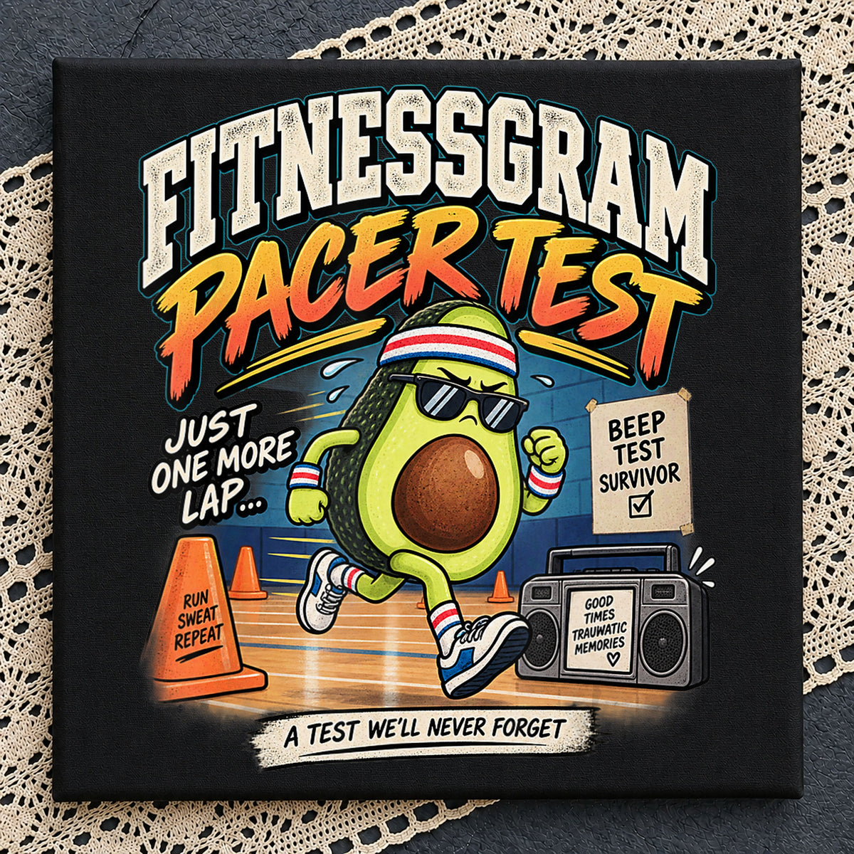 Fitnessgram Pacer Test Funny Avocado Runner PNG