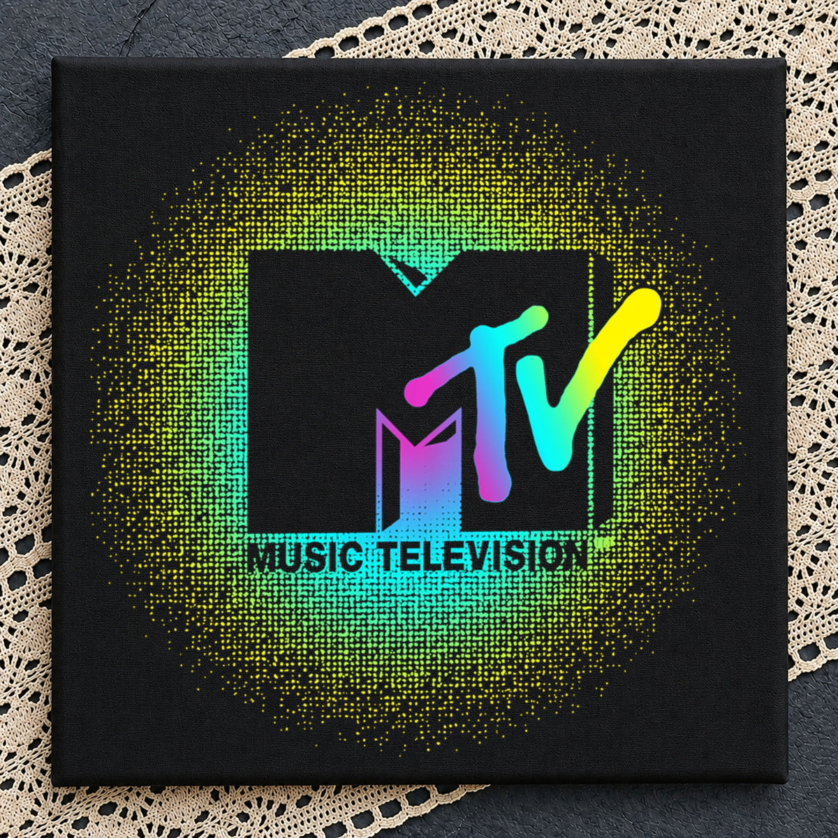 MTV Music Television Rainbow Holographic Logo Clipart PNG