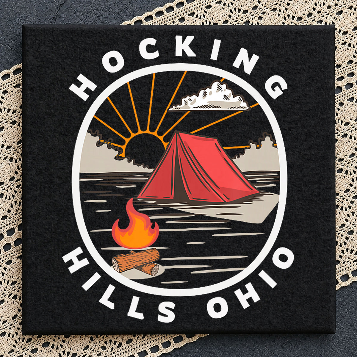 Hocking Hills Ohio Camping Tent Bonfire Circle PNG