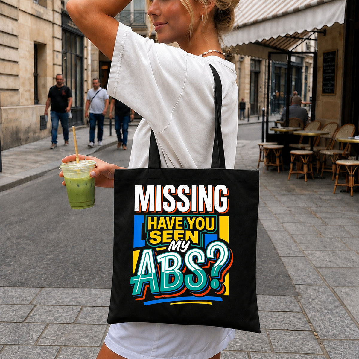 Missing Have You Seen My Abs, Bold Graffiti Street Art Typography, Gym
