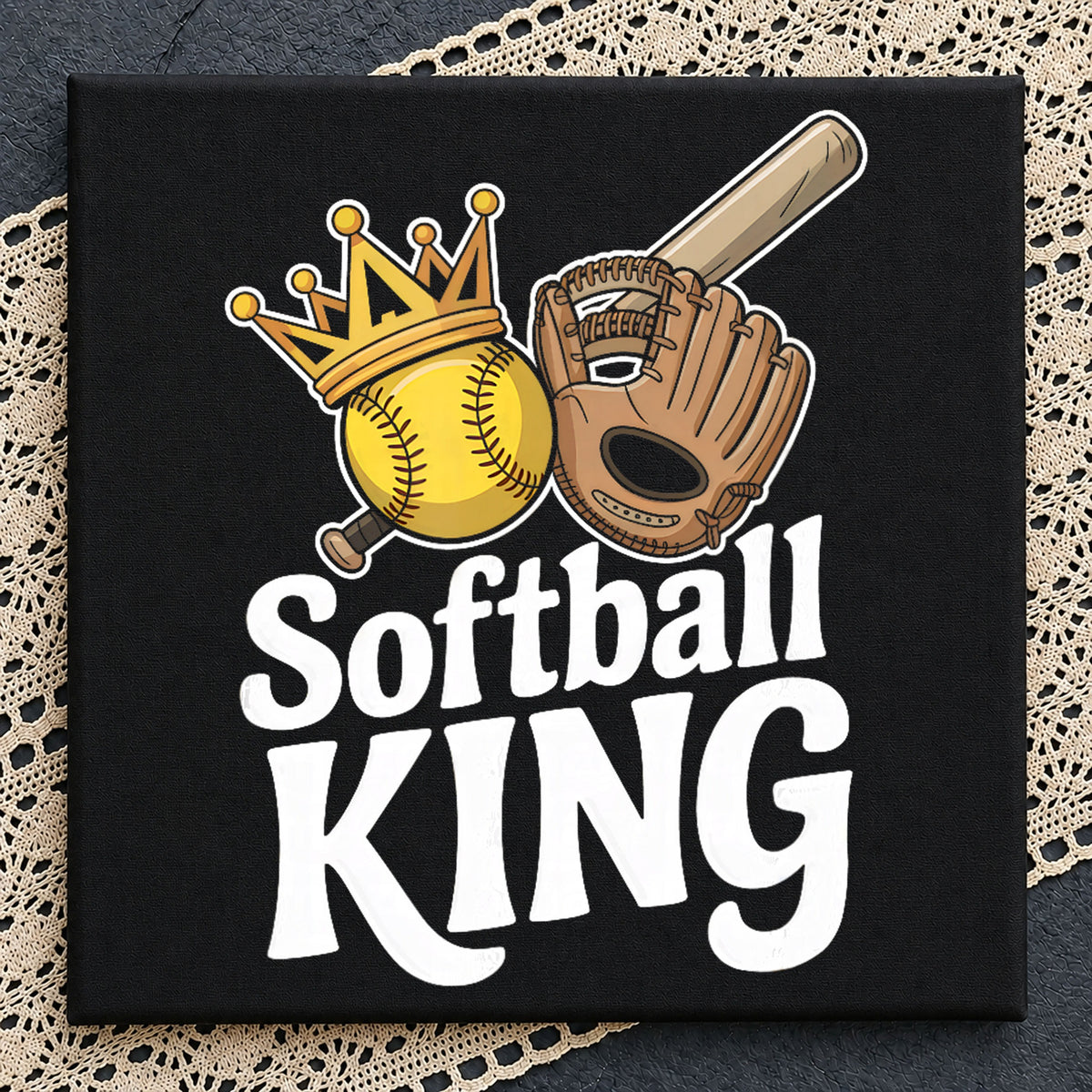 Softball King Crown Glove Bat Sports Clipart PNG