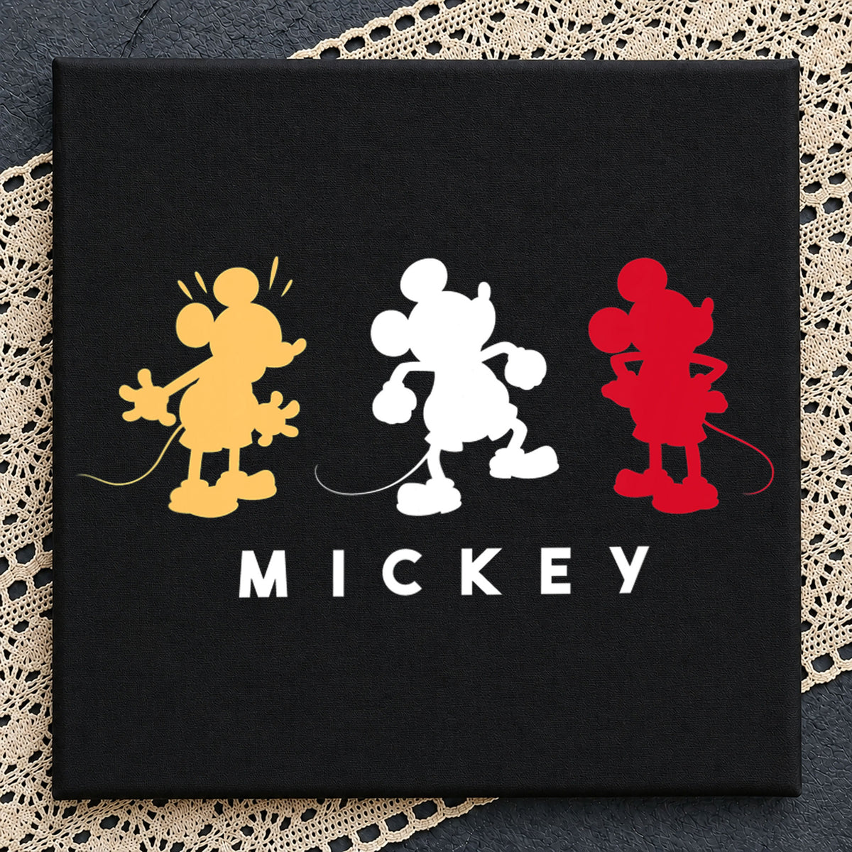 Mickey Mouse Silhouette Trio Poses Disney Character PNG