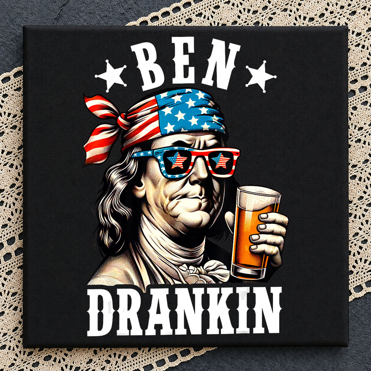 Ben Drankin Funny 4th Of July Beer Drinking PNG