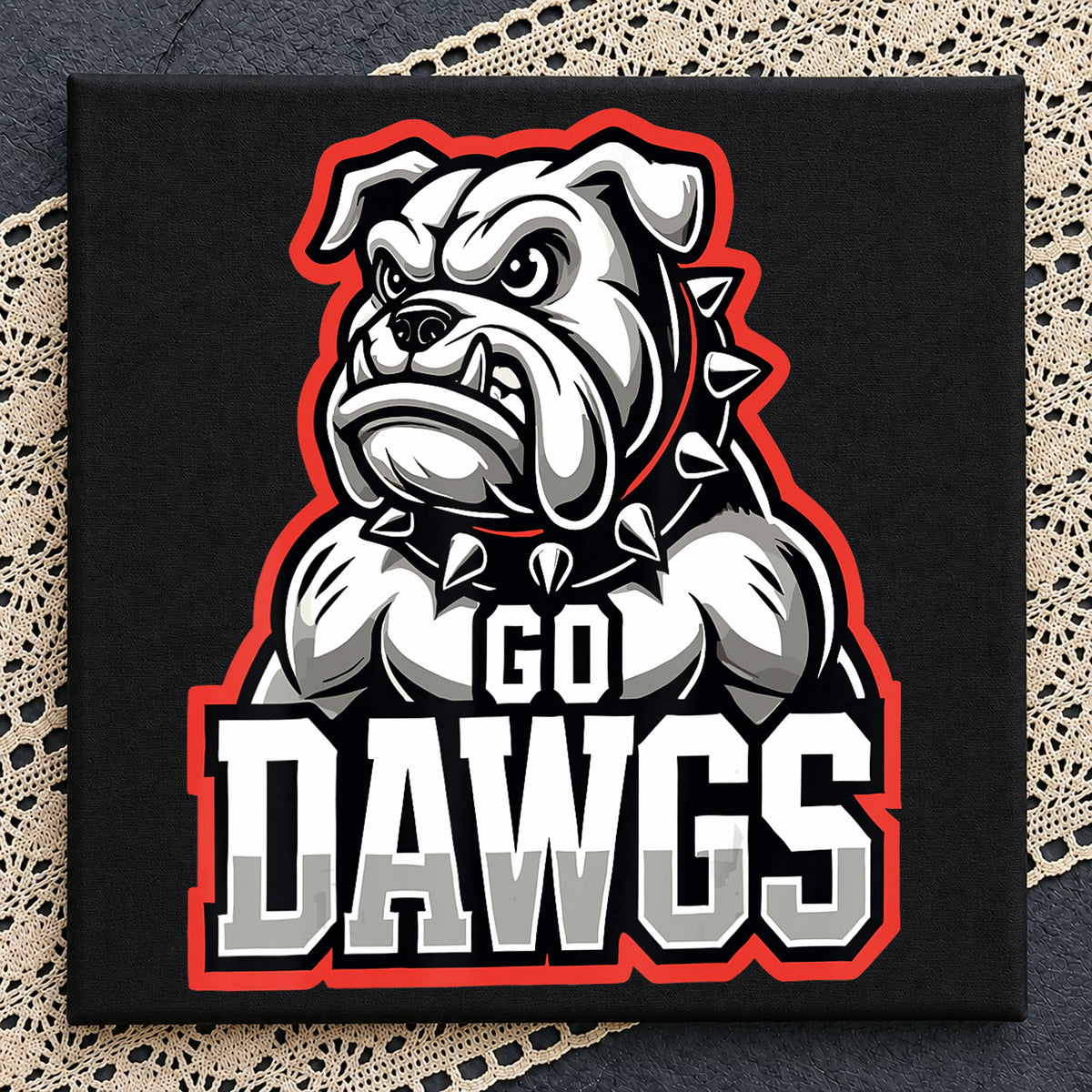 Go Dawgs Bulldog Mascot Spiked Collar Sports PNG