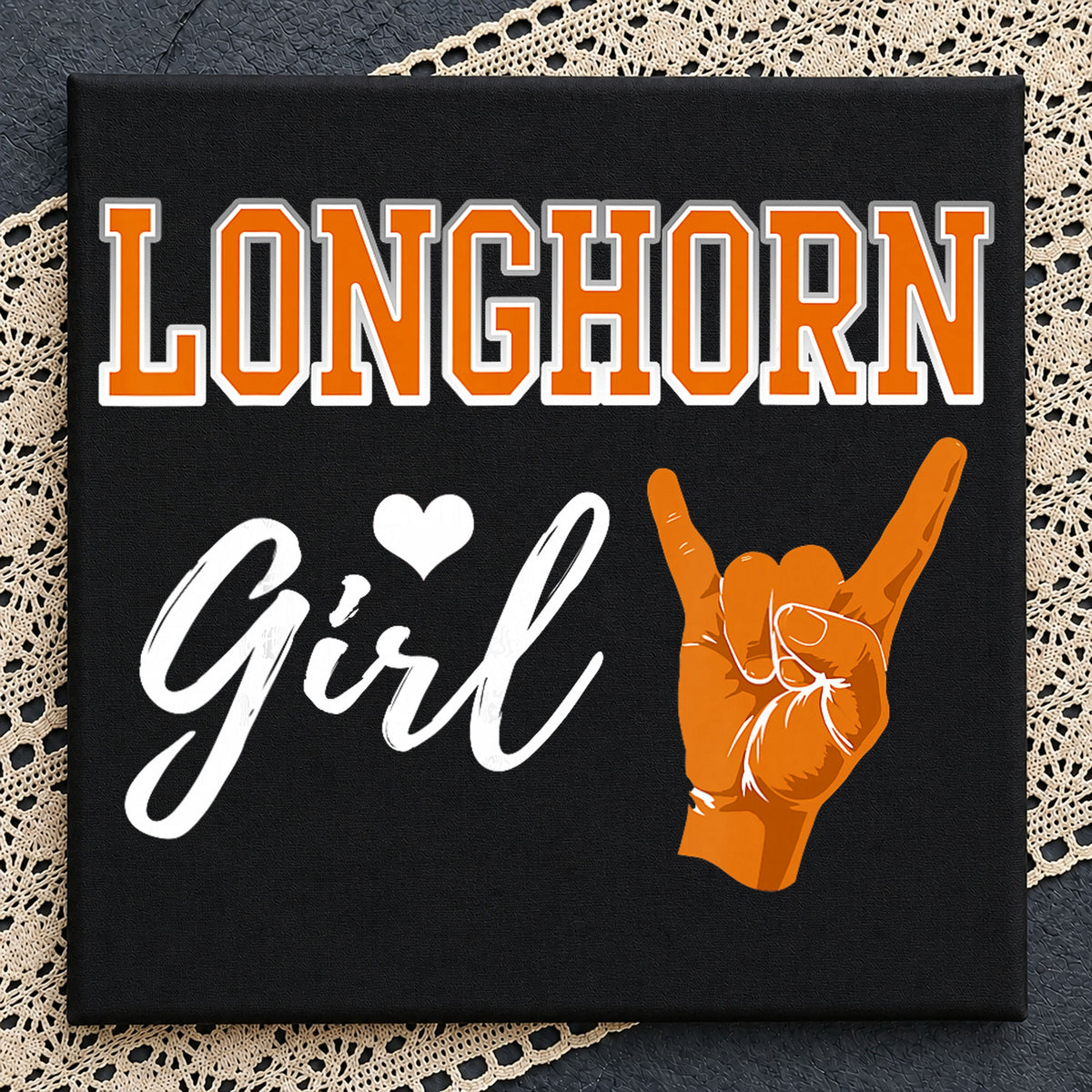 Longhorn Girl Hook Em Hand Sign Sports Fan PNG