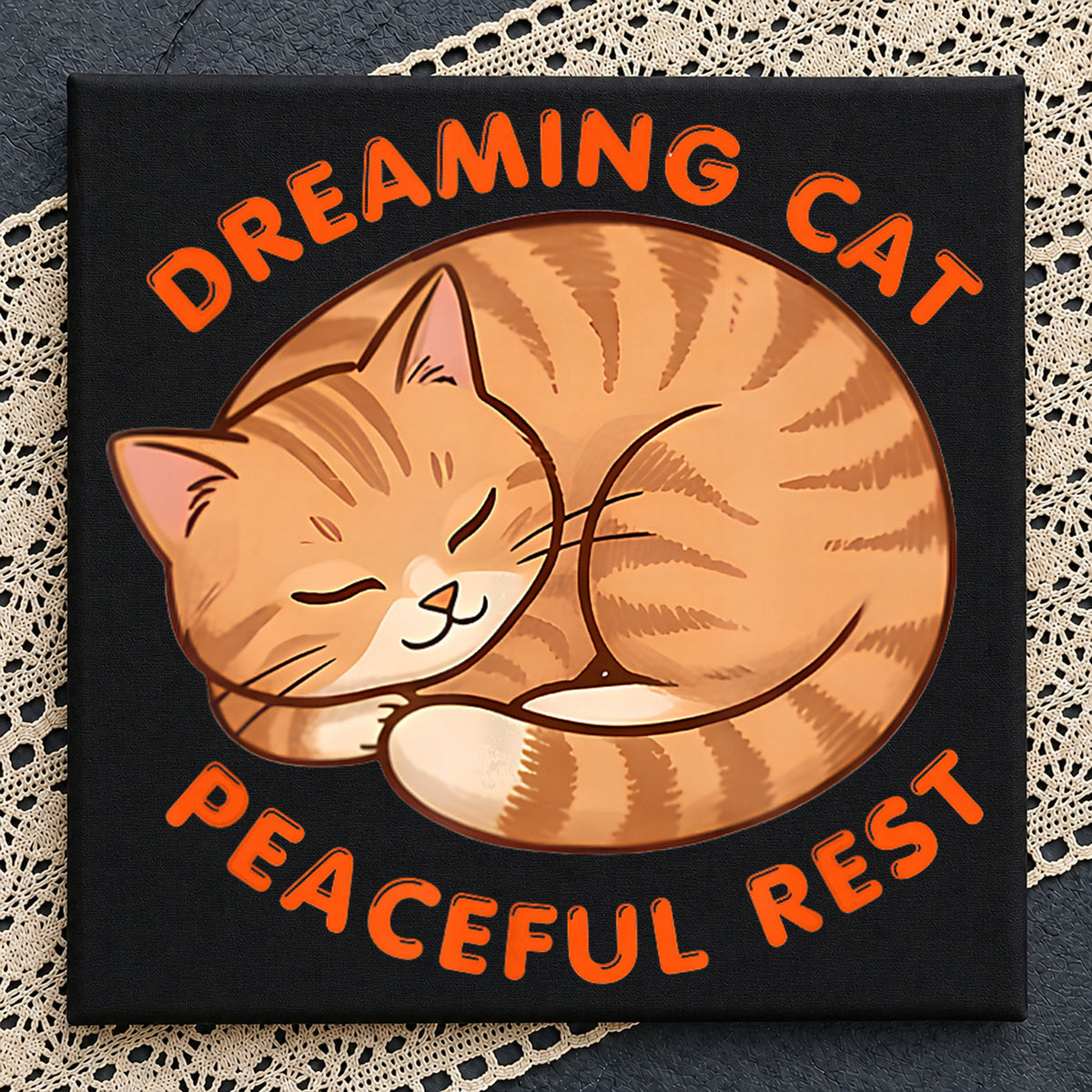 Dreaming Cat Peaceful Rest PNG, Cute Sleeping Kitten Clipart