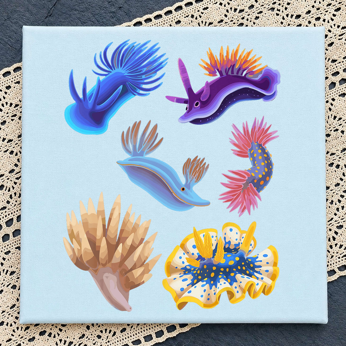 Nudibranch Clipart PNG Bundle, Sea Slug PNG, Ocean Creature PNG