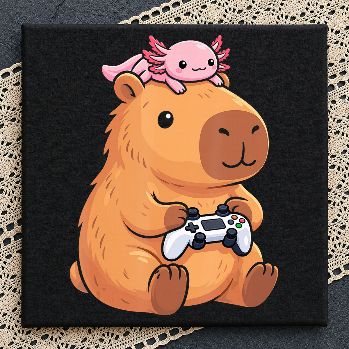 Capybara Axolotl Gamer Video Game Controller PNG