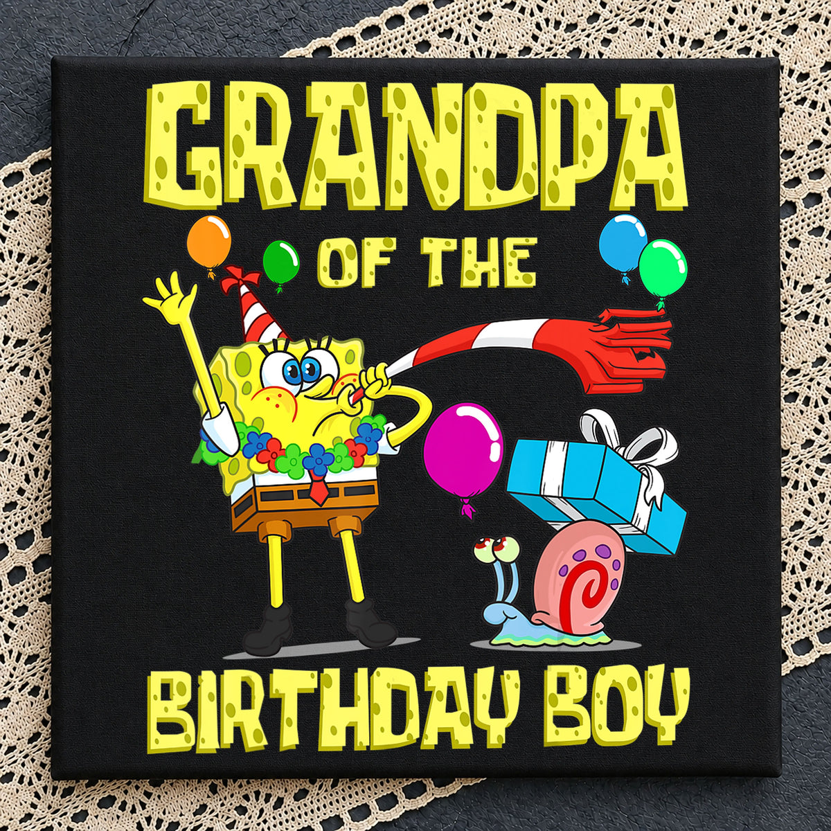SpongeBob Grandpa Of The Birthday Boy Gary PNG