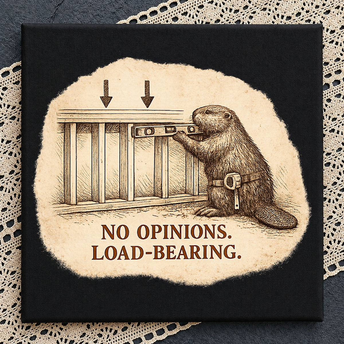 No Opinions Load-Bearing Beaver Builder Funny PNG