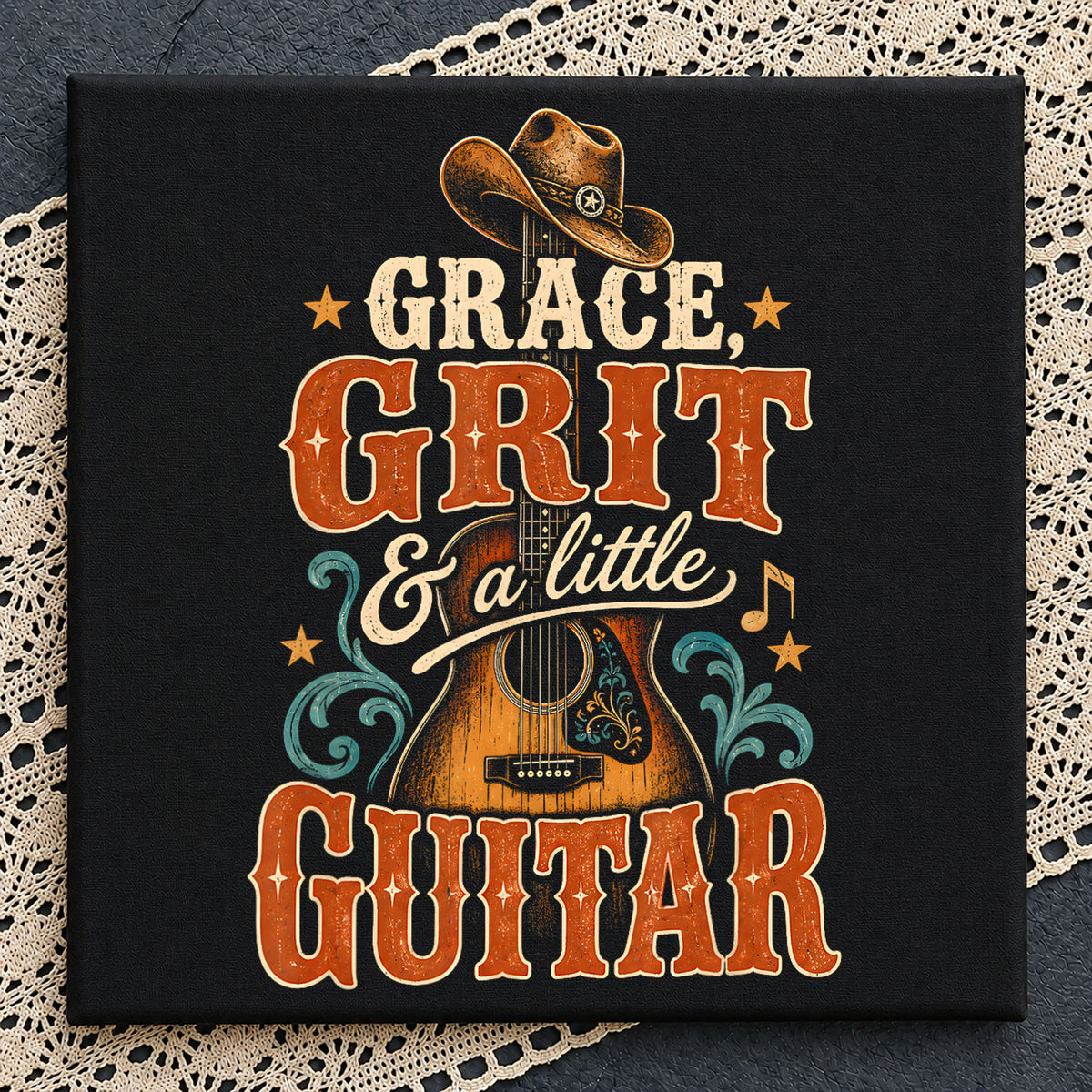 Grace Grit And A Little Guitar Cowboy Hat PNG