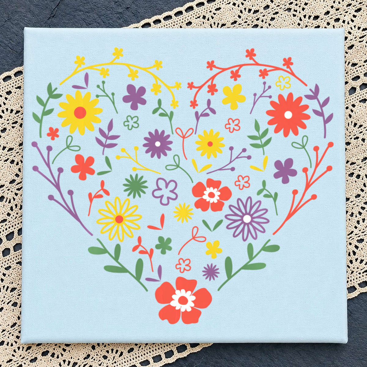 Floral Heart PNG, Wildflower Heart Clipart, Valentine Flower PNG