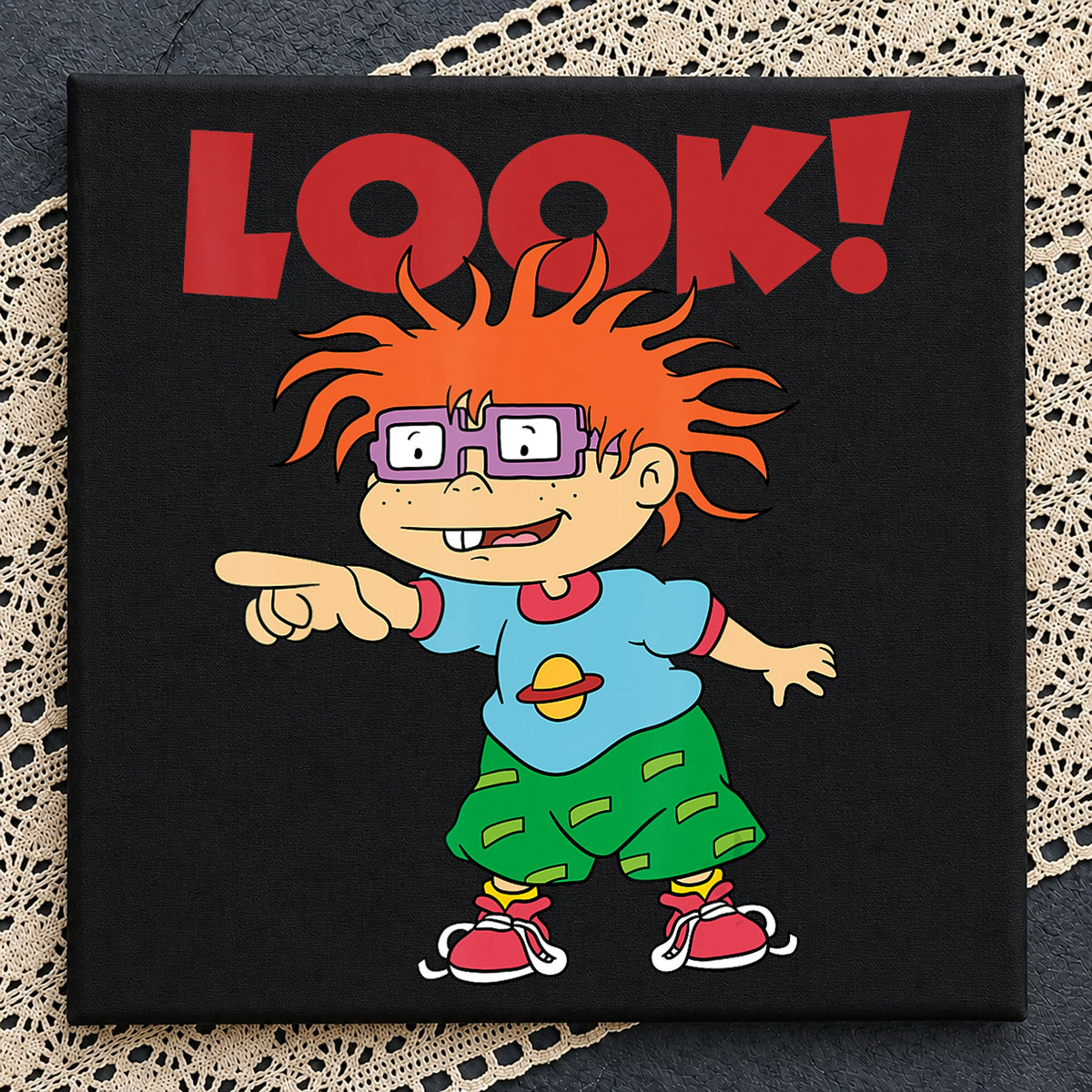 Chuckie Finster Look Pointing Rugrats Cartoon PNG