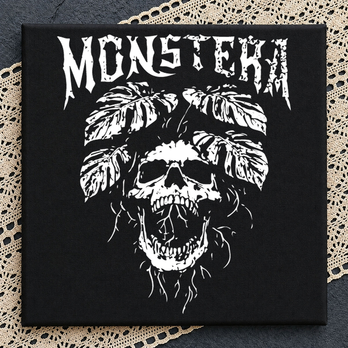 Monstera Skull SVG, Dark Botanical Horror Cricut Clipart