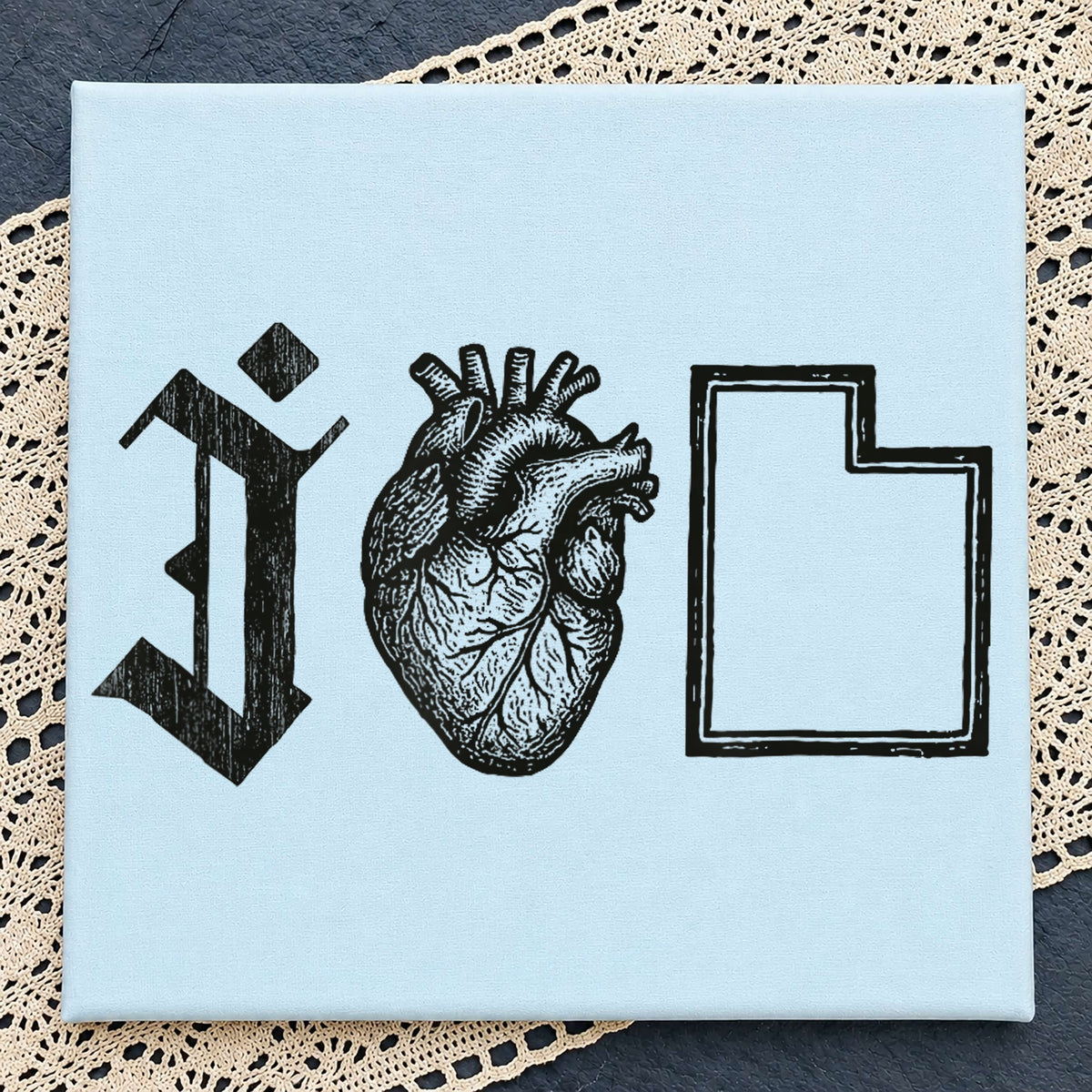 I Love Utah PNG, Anatomical Heart Gothic Letter PNG, Utah State PNG