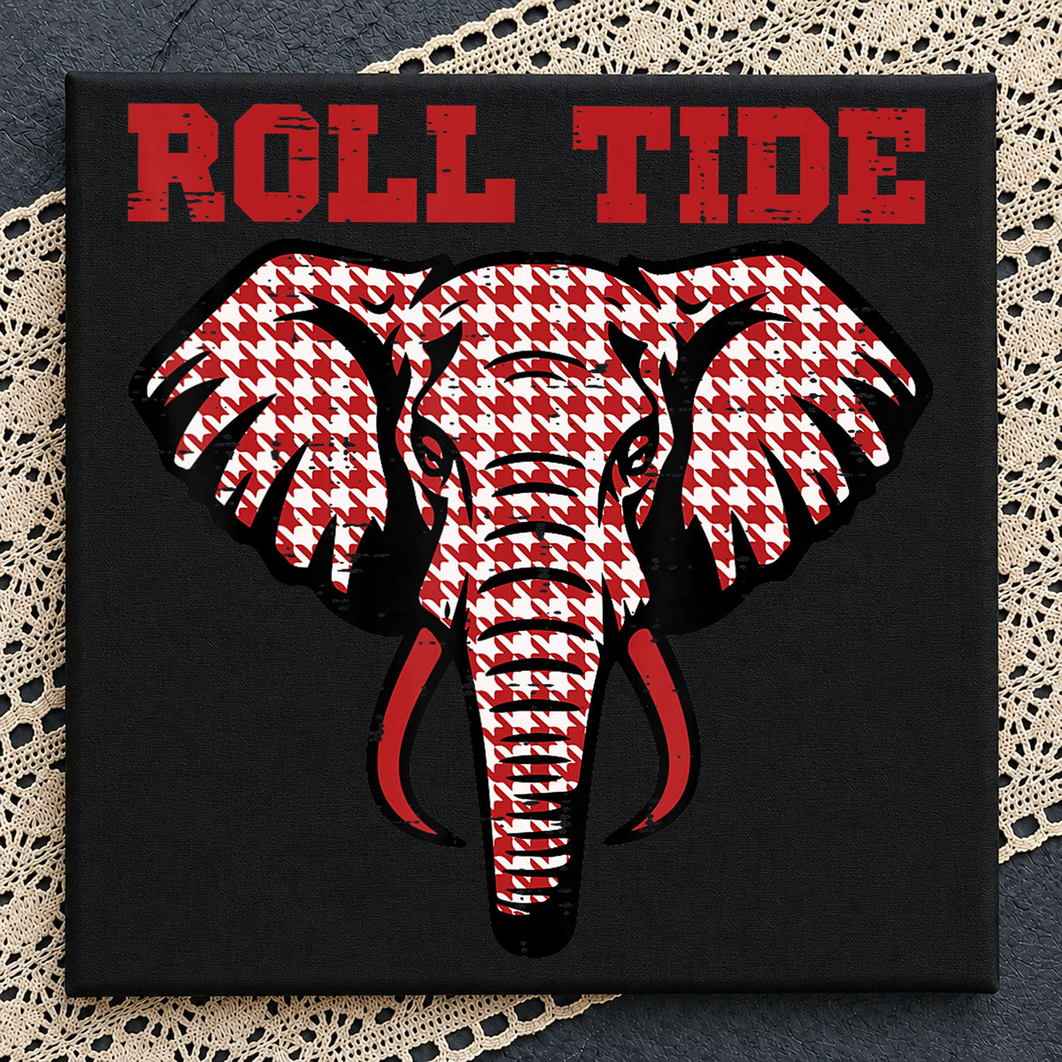 Roll Tide Houndstooth Elephant Alabama Football PNG