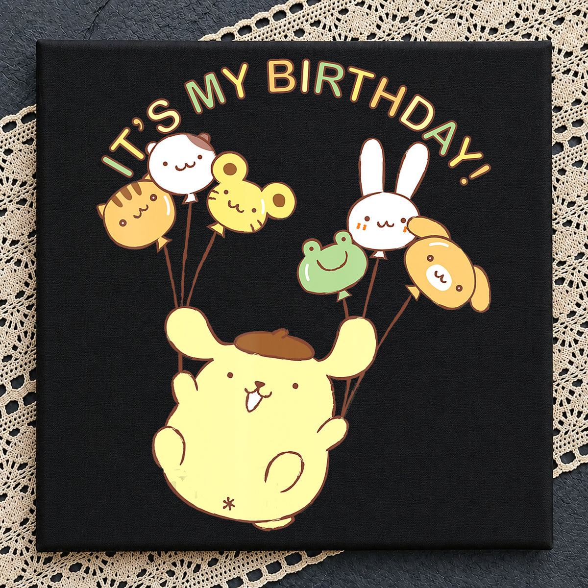 Pompompurin It's My Birthday Balloons Sanrio Clipart PNG
