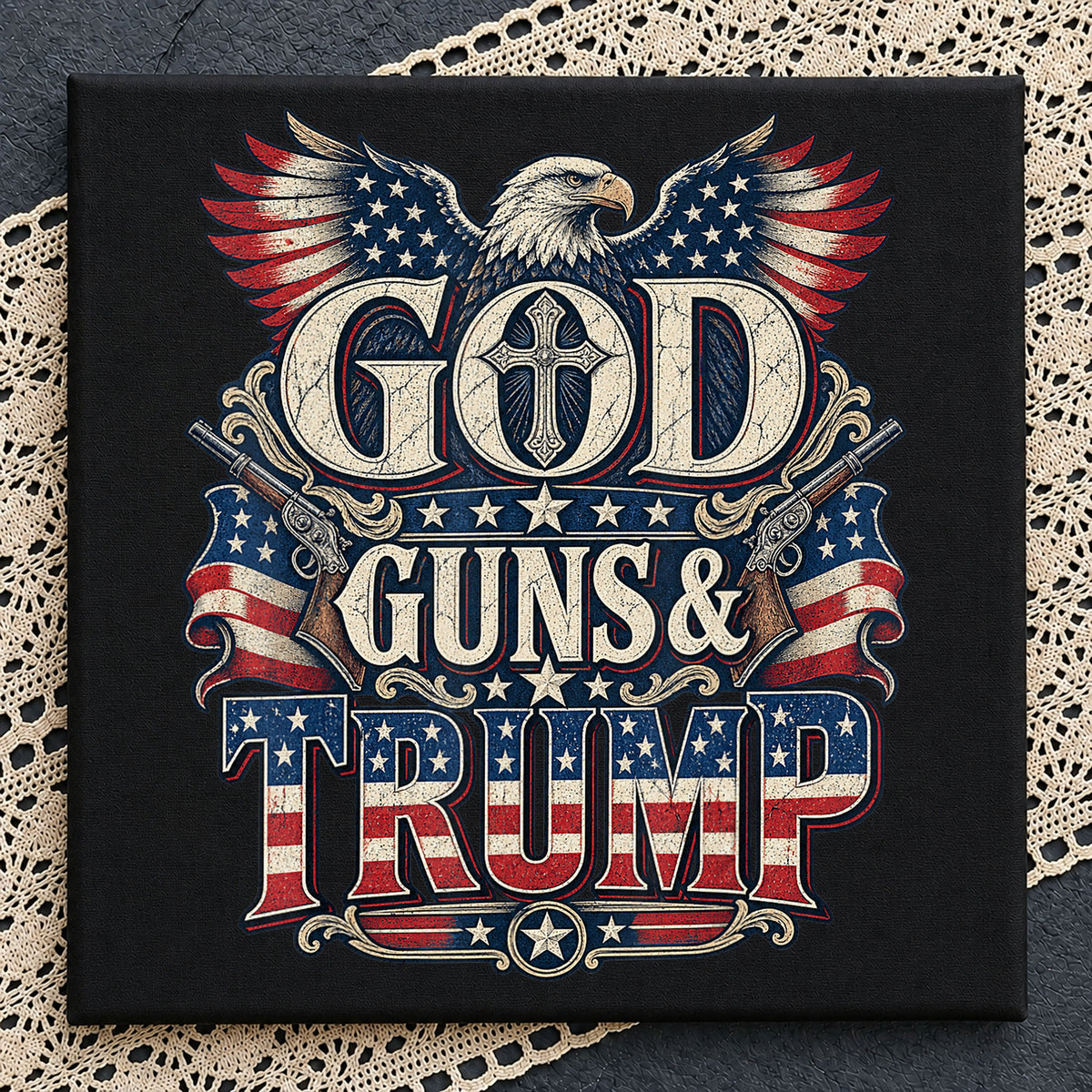 God Guns And Trump PNG, Patriotic American Eagle Sublimation