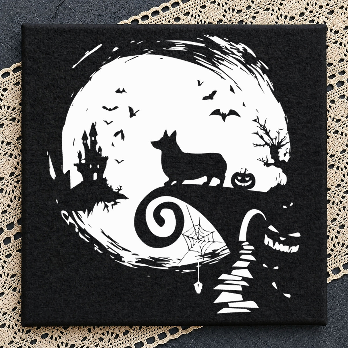 Corgi Halloween Nightmare Before Christmas Hill PNG