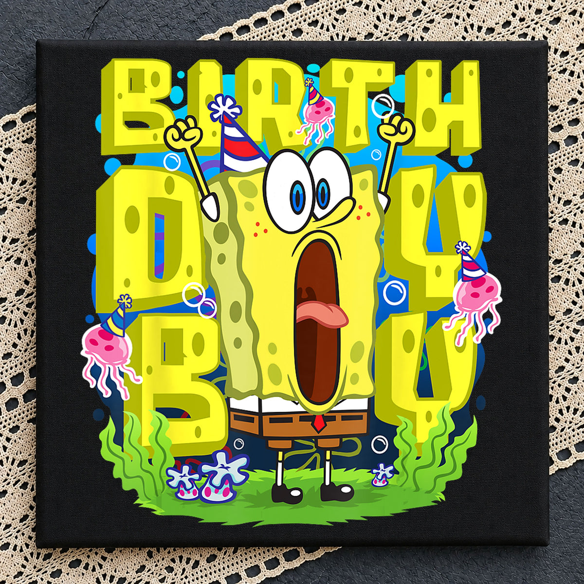 Spongebob Birthday Boy Party Hat Jellyfish PNG