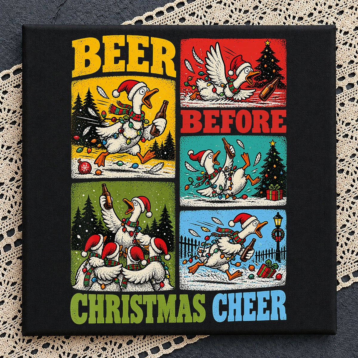 Beer Before Christmas Cheer Funny Duck Holiday PNG