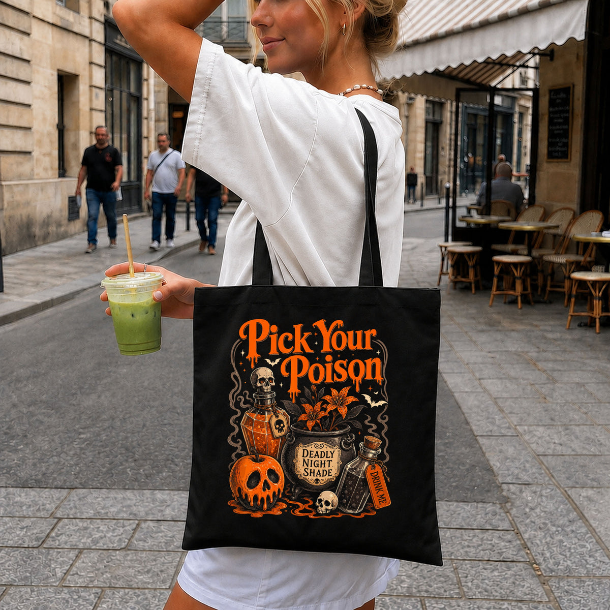 Pick Your Poison Witch PNG, Halloween Cauldron Skull, Spooky PNG