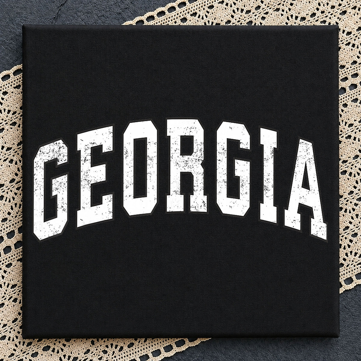 Georgia Arched Varsity Distressed Grunge State Pride PNG