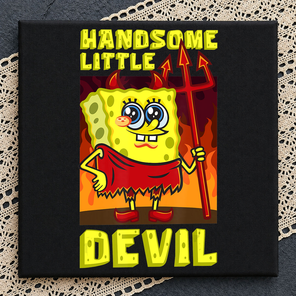 Handsome Little Devil SpongeBob Halloween Costume PNG