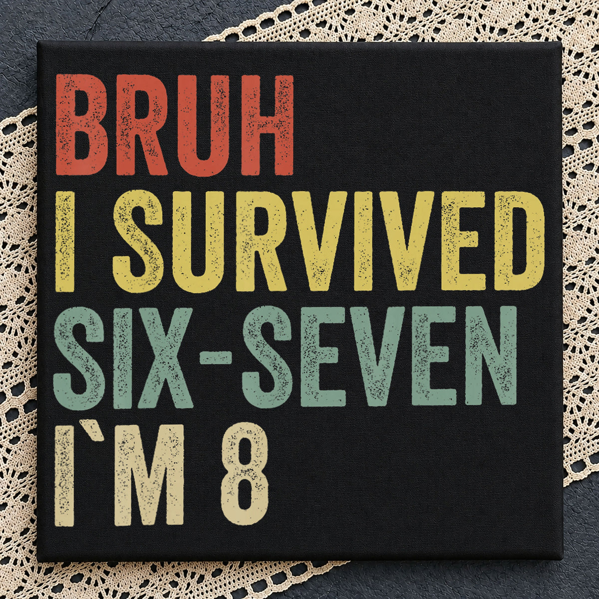 Bruh I Survived Six-Seven I'm 8 Kids Birthday PNG