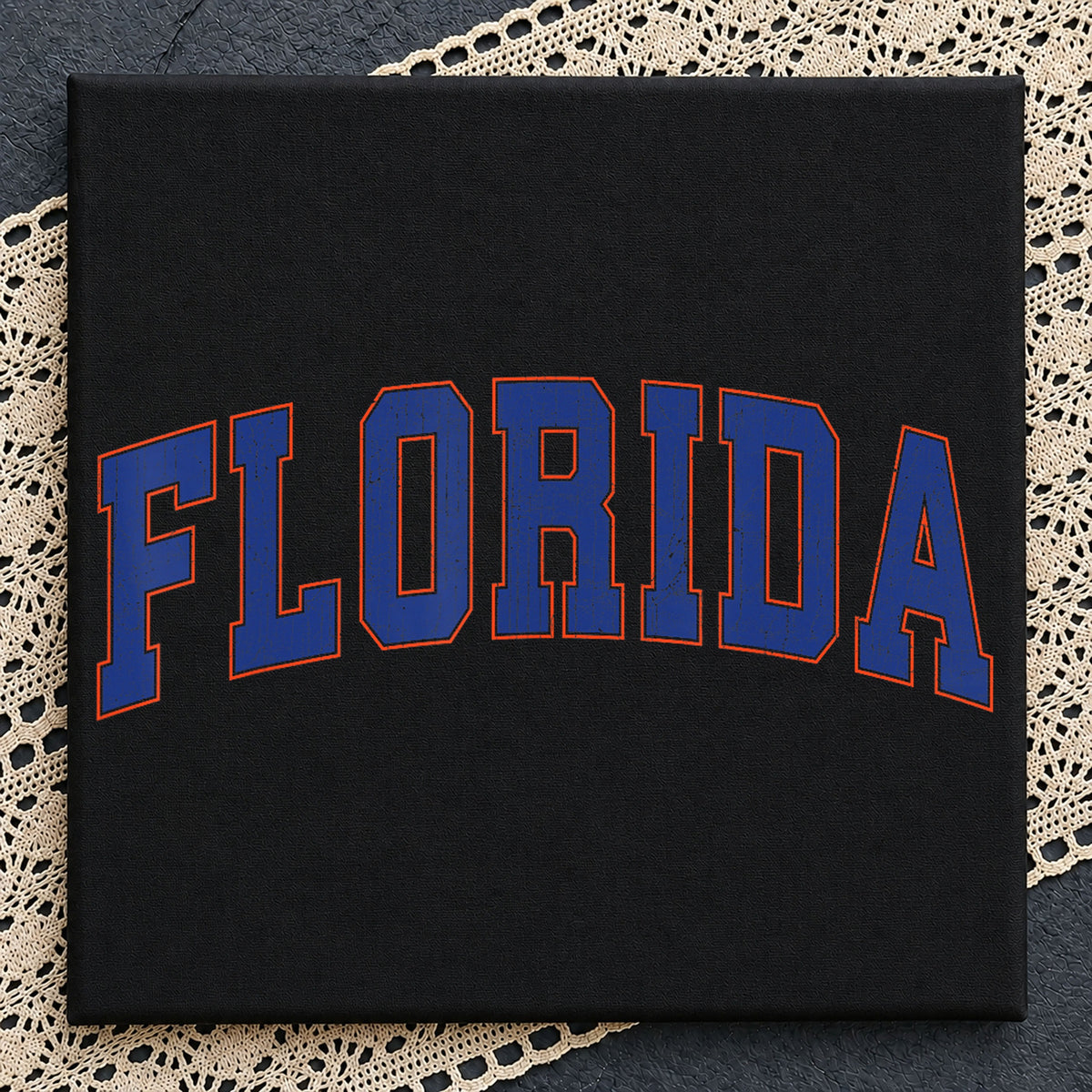 Florida Arched Varsity Distressed College Text PNG
