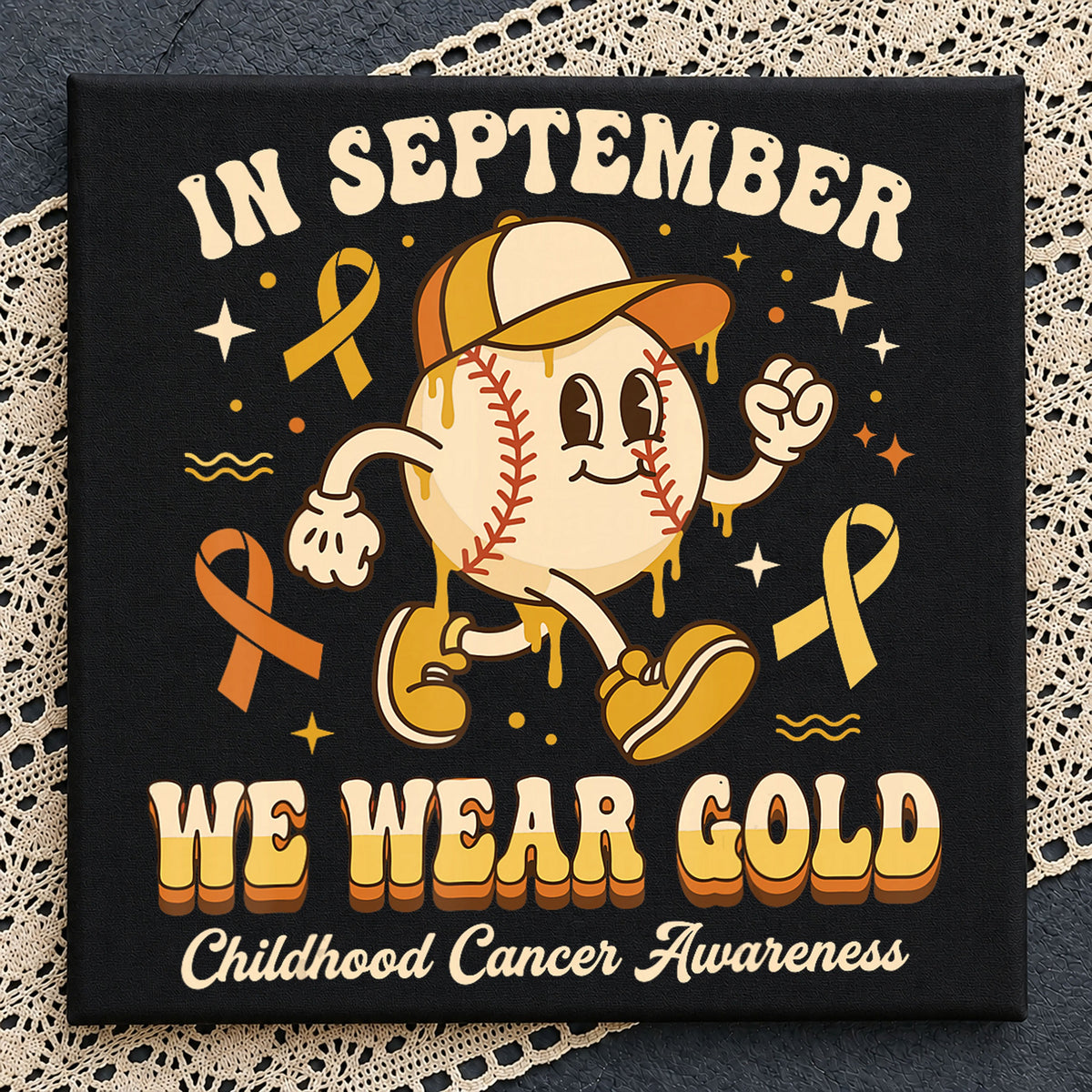 In September We Wear Gold Baseball Awareness PNG