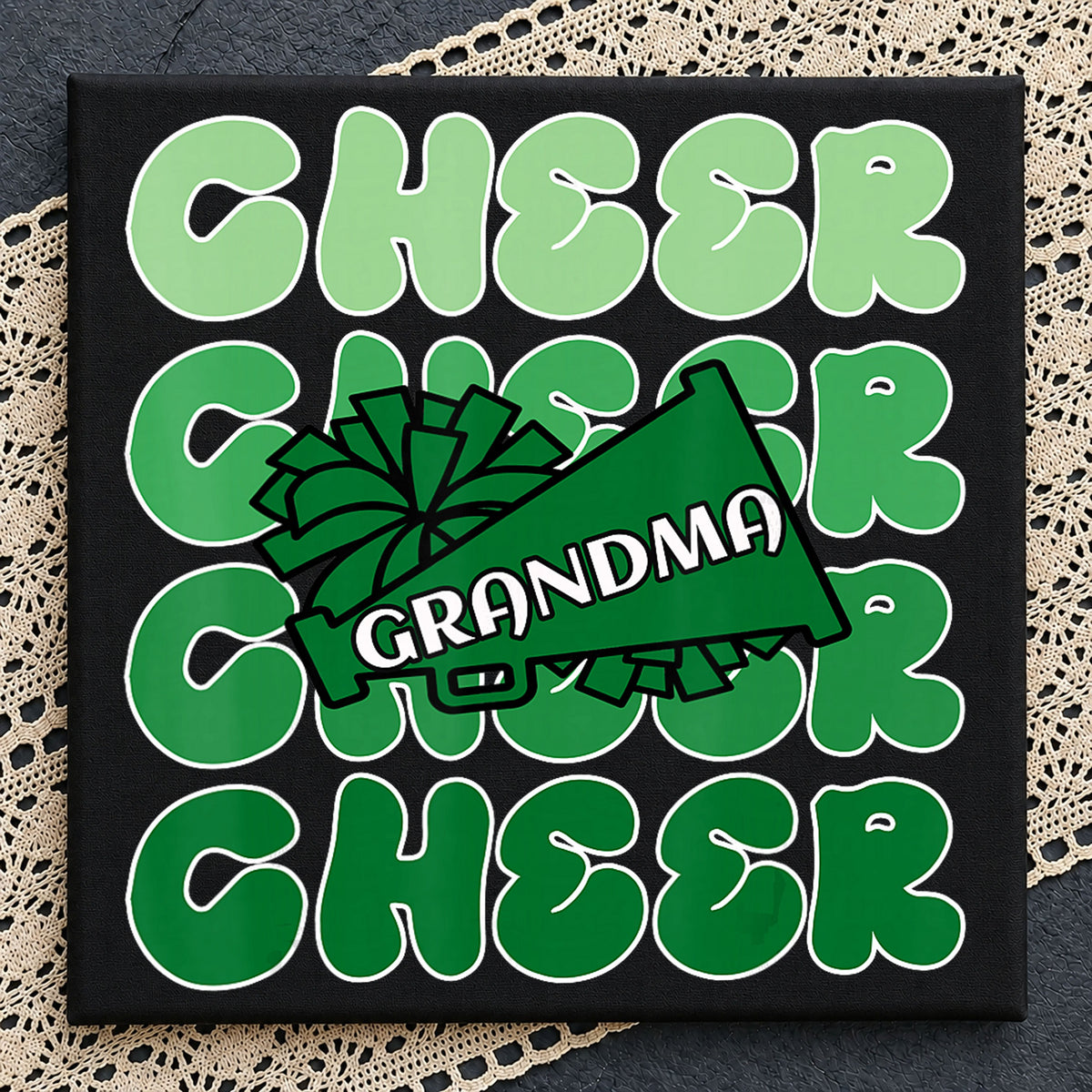 Cheer Grandma Megaphone Pom Pom Cheerleader PNG